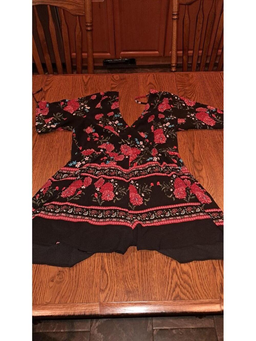 Tru Women'sfliral Spring Summer Romper Black Abd Red XL Use Casual Fun Cute